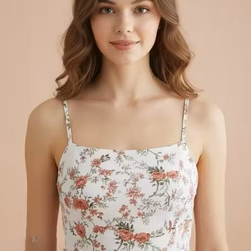 Trendy Floral Printed Backless Lycra Maxi Dress