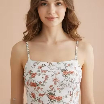 Trendy Floral Printed Backless Lycra Maxi Dress