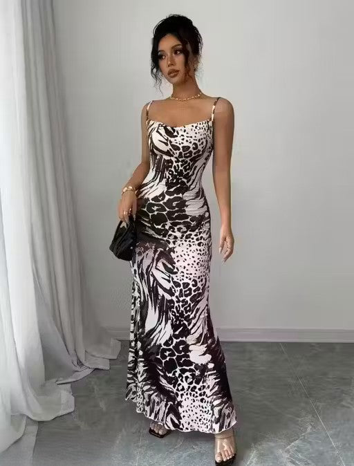 Black and white maxi dress