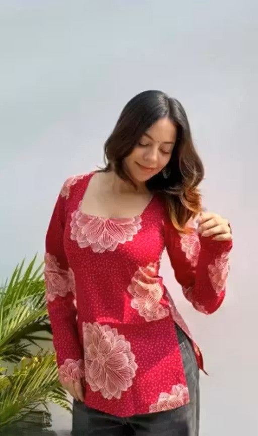 Women's Rayon printed short kurti