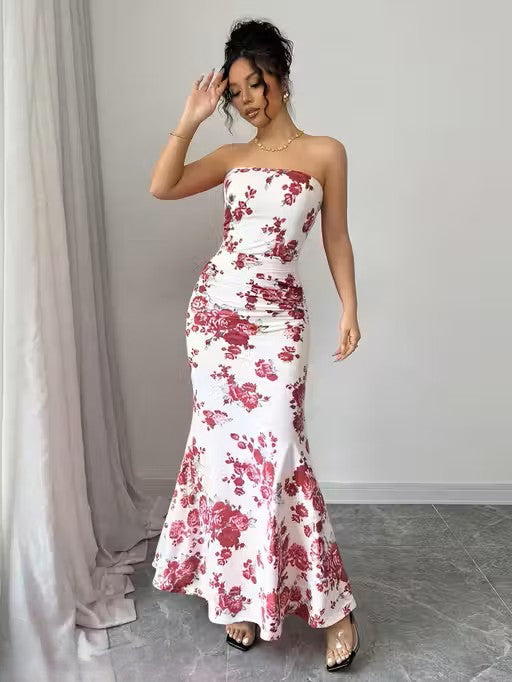 Elegant Sleeveless Tie-Dye Bodycon Dress