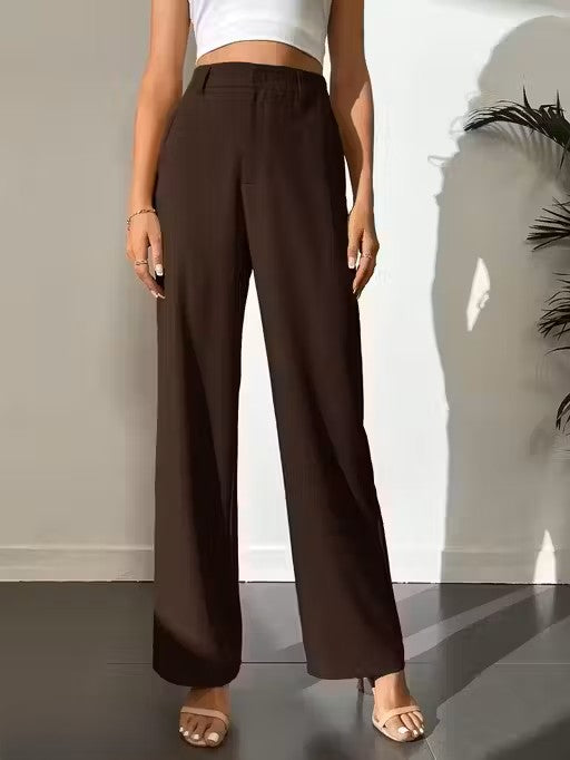 Women Regular Fit brown Lycra Blend Trouser