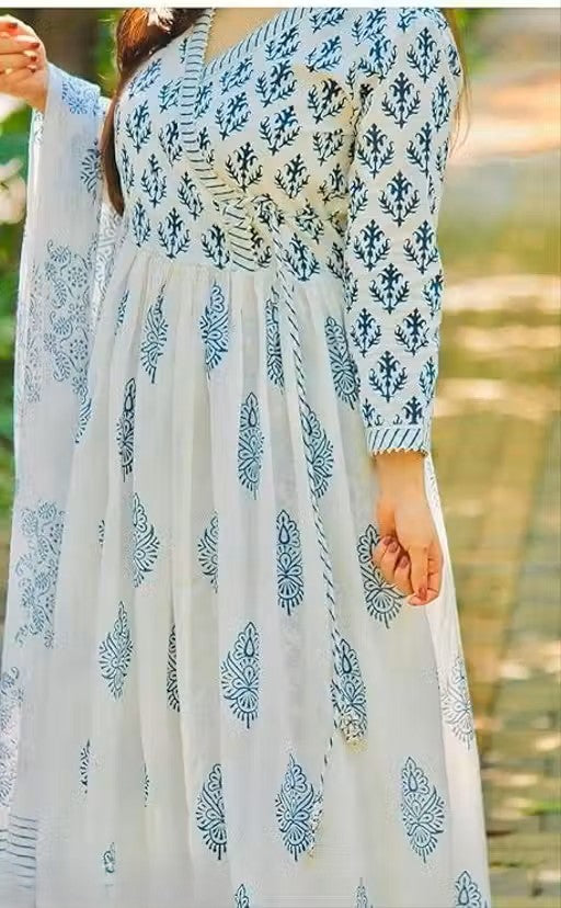 Anarakali kurti and dupatta pink