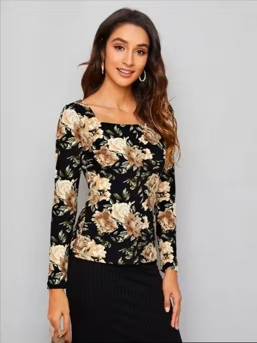 Long Sleeves Stylish Printed Top