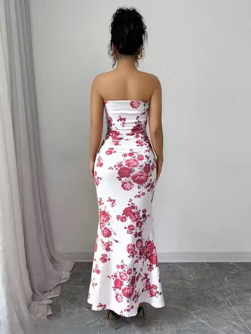 Elegant Sleeveless Tie-Dye Bodycon Dress